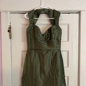 Jim Hjelm Occasions Olive Green Short Sleeveless Dress Size 12
